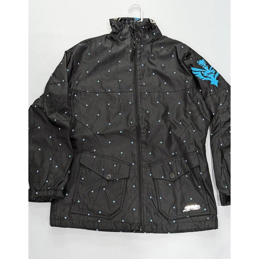 Womens Fly Racing Victory Flux Black Blue Polka Dot Riding Motorcycle Jacket XL
